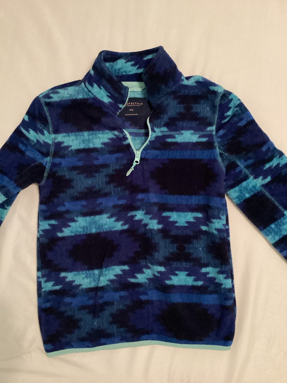 Aeropostale Ladies 1/4 Zip Blue Shades Pullover Jacket Size XS